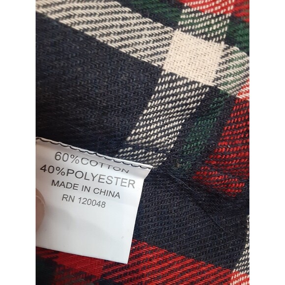 NWOT Urban Republic XL Flannel Shirt Red Blue Plaid Slim Button Up Long Sleeves - Picture 6 of 10